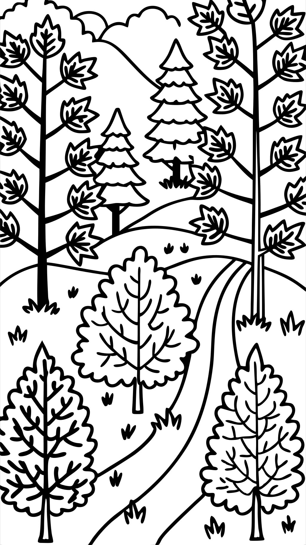 autumn trees coloring pages